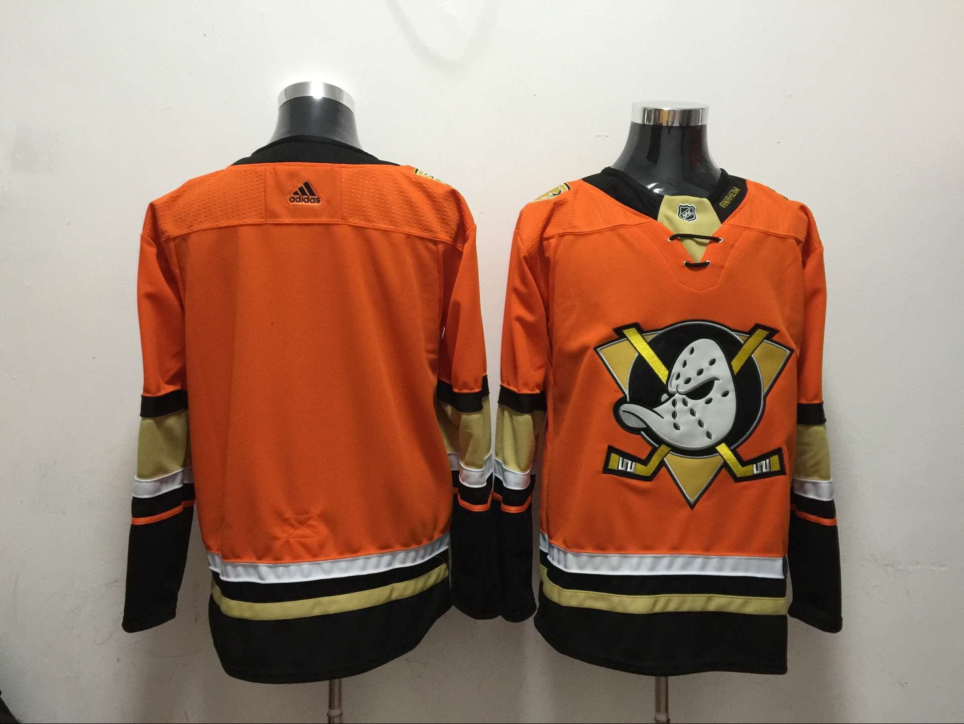 Men Anaheim Ducks Blank Orange Adidas Hockey Stitched NHL Jerseys